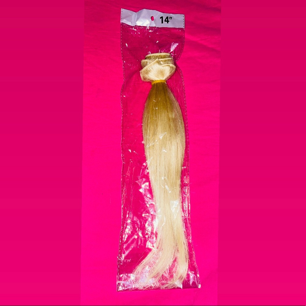 Bleach blonde wefted Human Hair Extensions never used